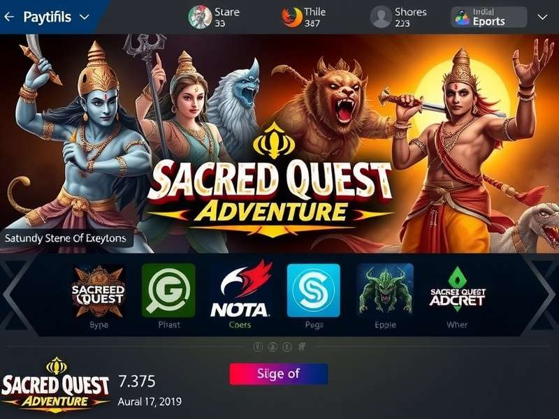 Screenshot showing combat with Hindu deities in Sacred Quest Adventure